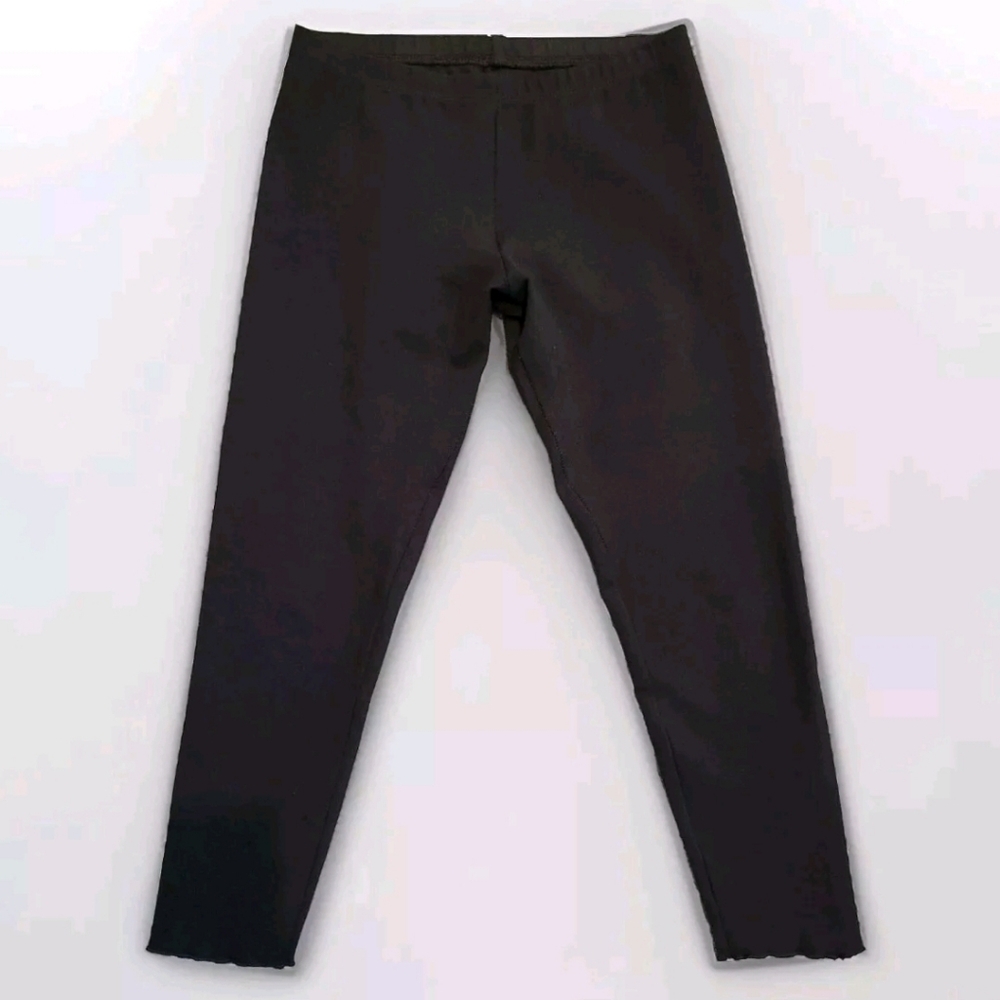 Haystacks Leggings Black Lettuce Hem Elastic Waistband Onesize USA Made